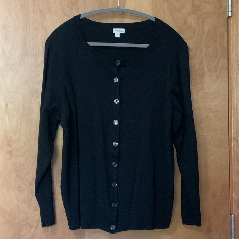 Nordstrom Halogen Black Cardigan Sweater Medium Knit